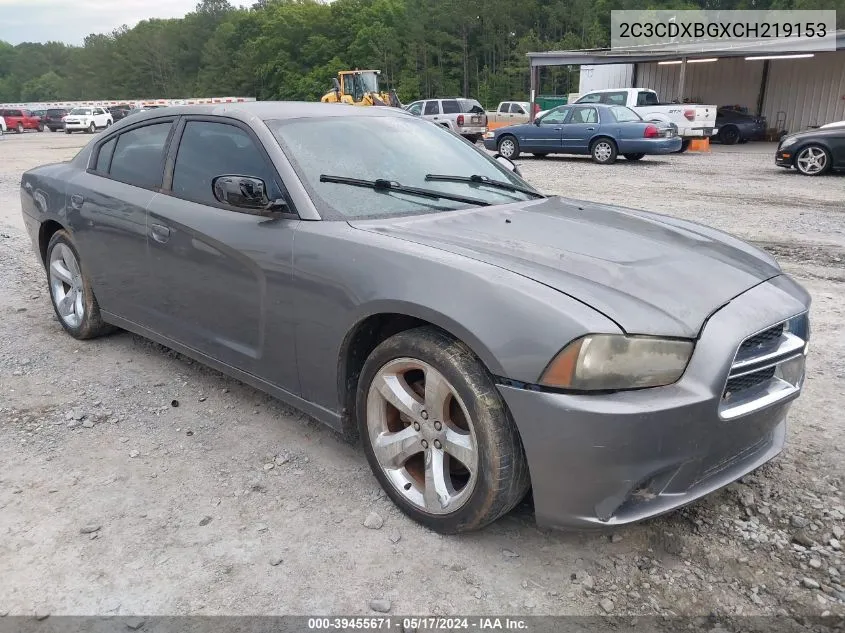 2012 Dodge Charger Se VIN: 2C3CDXBGXCH219153 Lot: 39455671