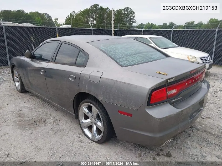 2012 Dodge Charger Se VIN: 2C3CDXBGXCH219153 Lot: 39455671