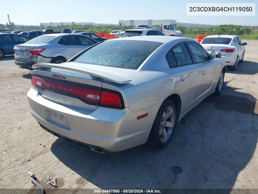 2012 Dodge Charger Se VIN: 2C3CDXBG4CH119050 Lot: 39457565