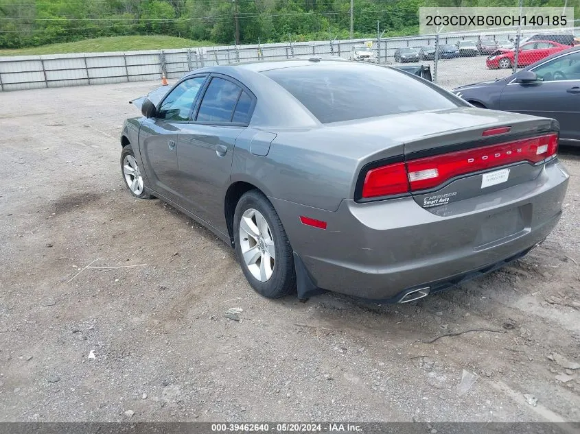 2012 Dodge Charger Se VIN: 2C3CDXBG0CH140185 Lot: 39462640