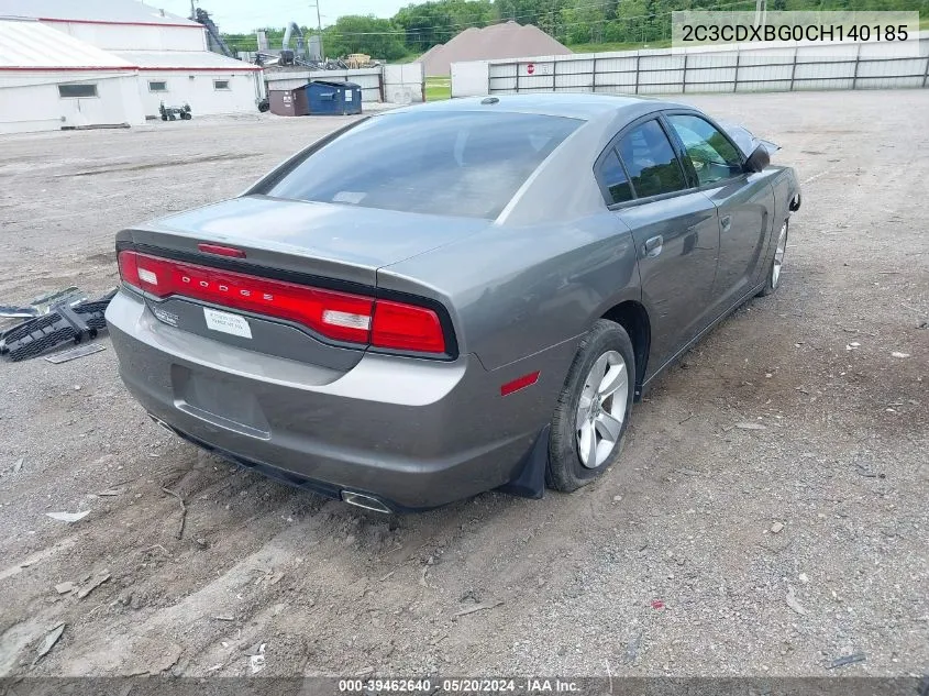 2012 Dodge Charger Se VIN: 2C3CDXBG0CH140185 Lot: 39462640