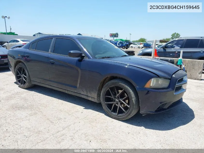 2012 Dodge Charger Se VIN: 2C3CDXBG4CH159645 Lot: 39471959