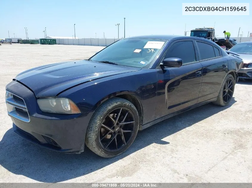 2012 Dodge Charger Se VIN: 2C3CDXBG4CH159645 Lot: 39471959