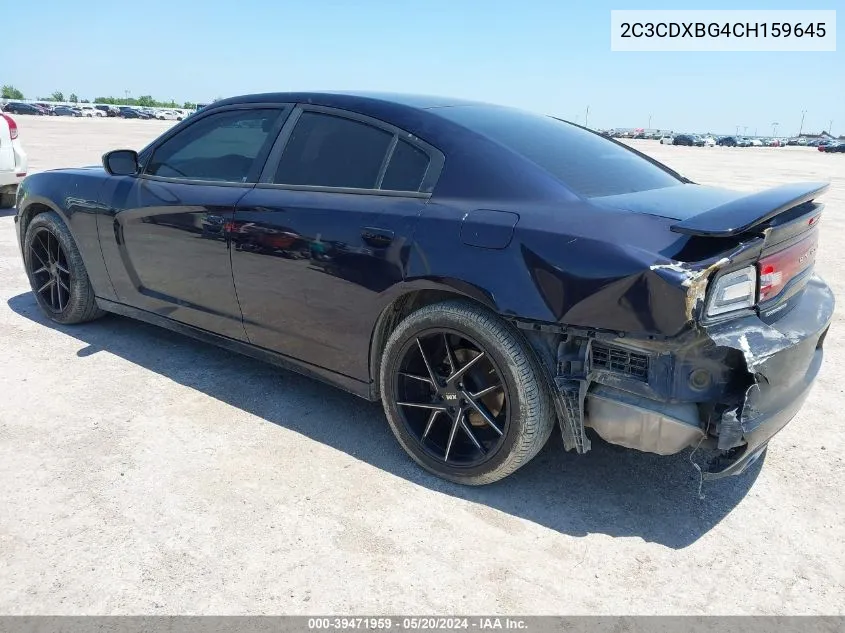 2C3CDXBG4CH159645 2012 Dodge Charger Se