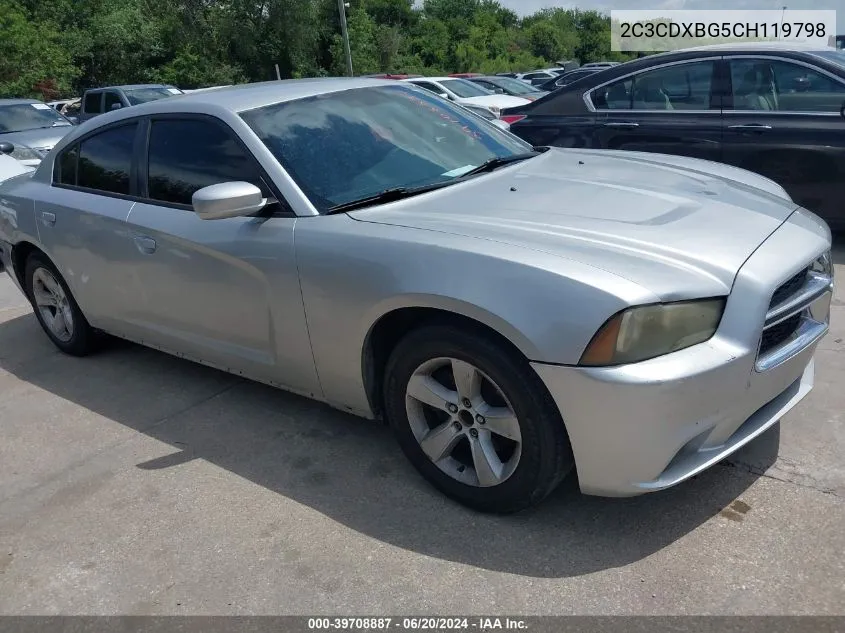 2012 Dodge Charger Se VIN: 2C3CDXBG5CH119798 Lot: 39708887