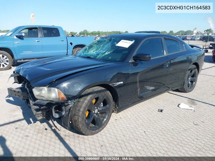 2012 Dodge Charger Sxt VIN: 2C3CDXHG1CH164583 Lot: 39905647