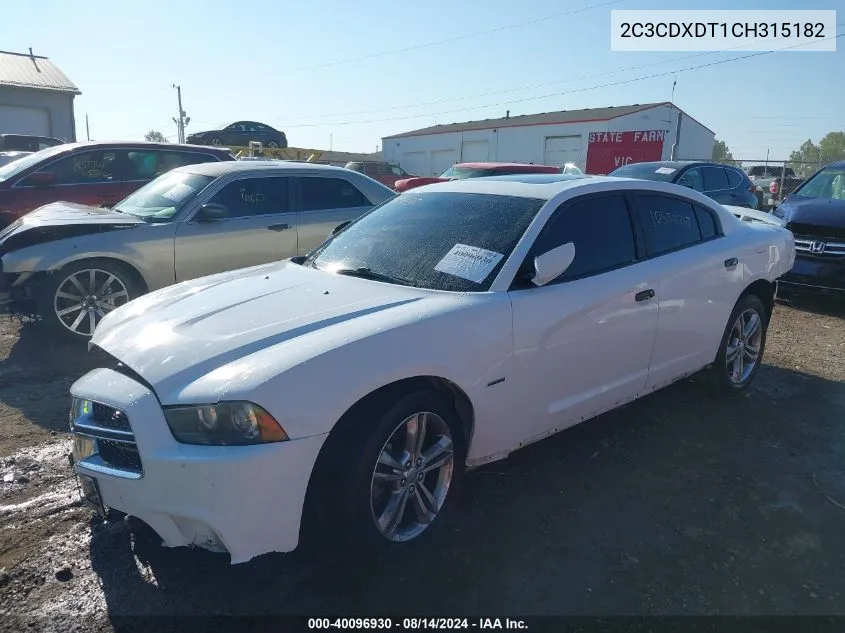 2012 Dodge Charger R/T VIN: 2C3CDXDT1CH315182 Lot: 40096930