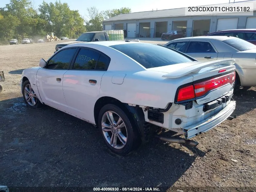 2012 Dodge Charger R/T VIN: 2C3CDXDT1CH315182 Lot: 40096930