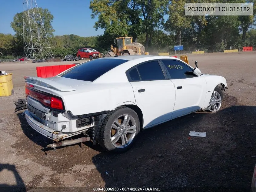 2012 Dodge Charger R/T VIN: 2C3CDXDT1CH315182 Lot: 40096930