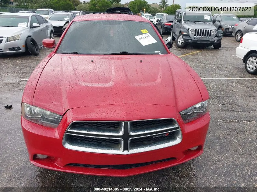 2012 Dodge Charger Sxt VIN: 2C3CDXHG4CH207622 Lot: 40214385