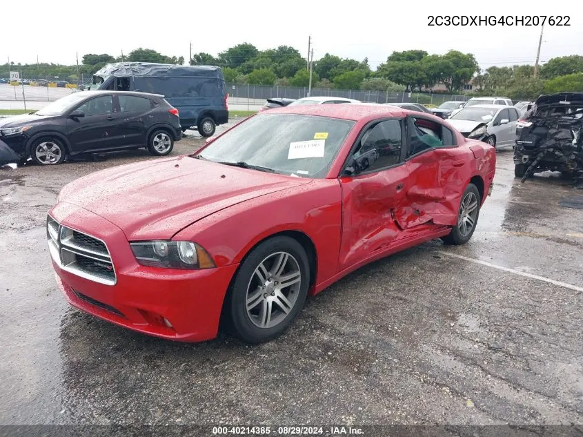 2012 Dodge Charger Sxt VIN: 2C3CDXHG4CH207622 Lot: 40214385