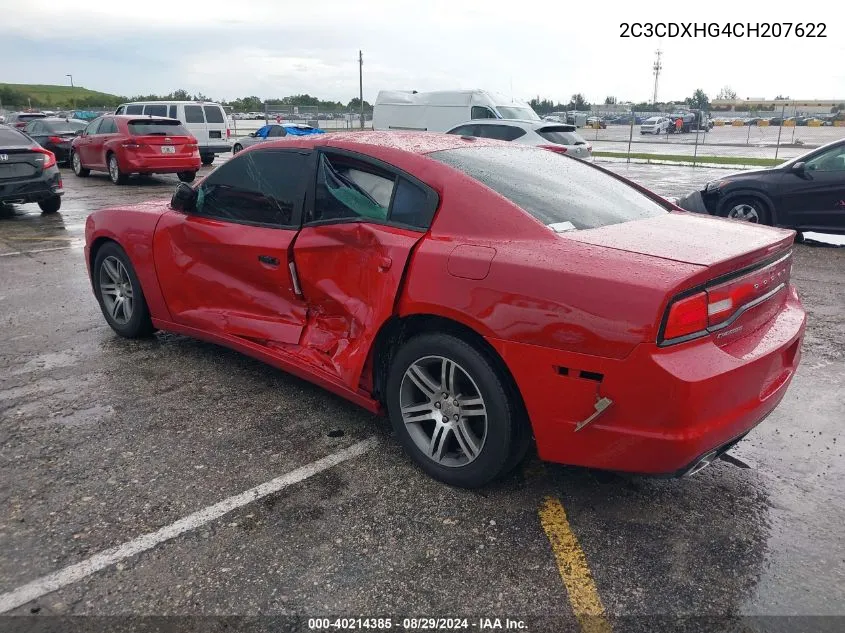 2012 Dodge Charger Sxt VIN: 2C3CDXHG4CH207622 Lot: 40214385