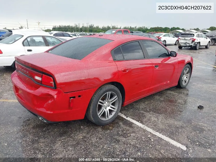 2012 Dodge Charger Sxt VIN: 2C3CDXHG4CH207622 Lot: 40214385