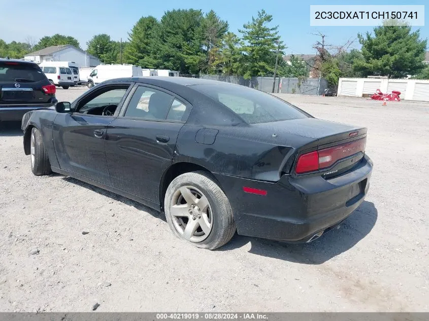 2012 Dodge Charger Police VIN: 2C3CDXAT1CH150741 Lot: 40219019