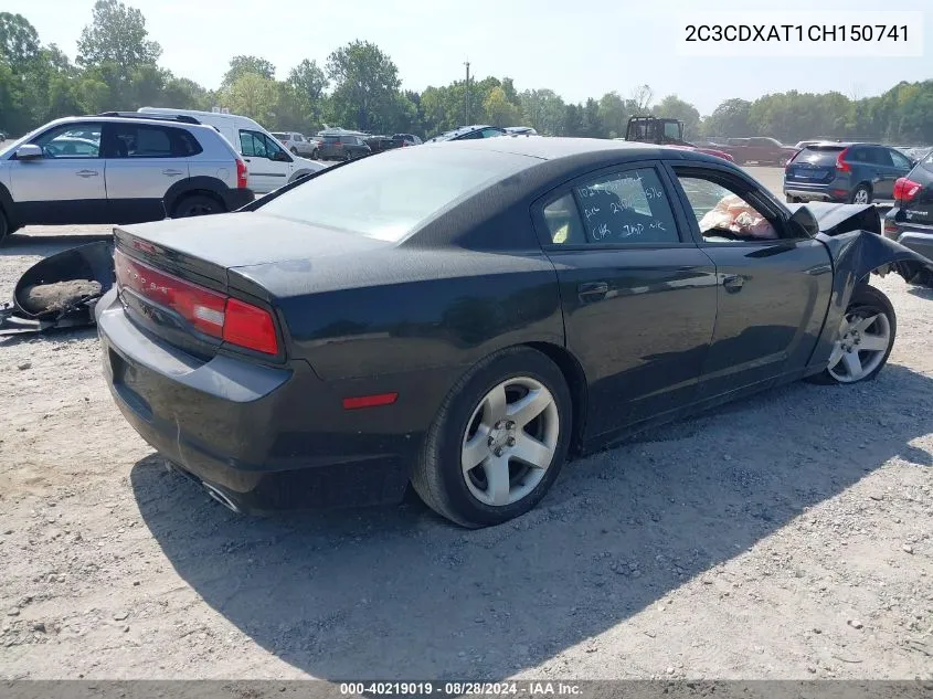 2012 Dodge Charger Police VIN: 2C3CDXAT1CH150741 Lot: 40219019