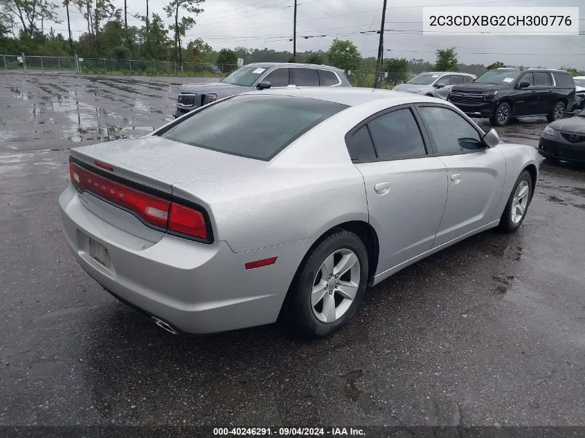 2012 Dodge Charger Se VIN: 2C3CDXBG2CH300776 Lot: 40246291