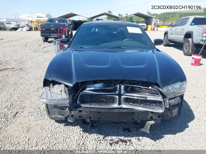 2C3CDXBG2CH190196 2012 Dodge Charger Se