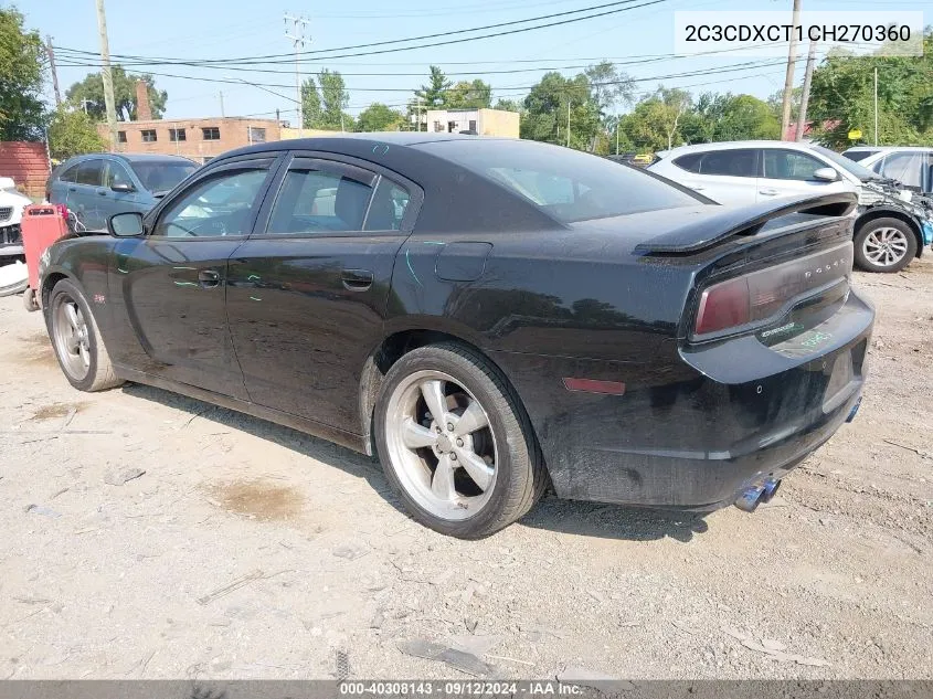 2C3CDXCT1CH270360 2012 Dodge Charger R/T