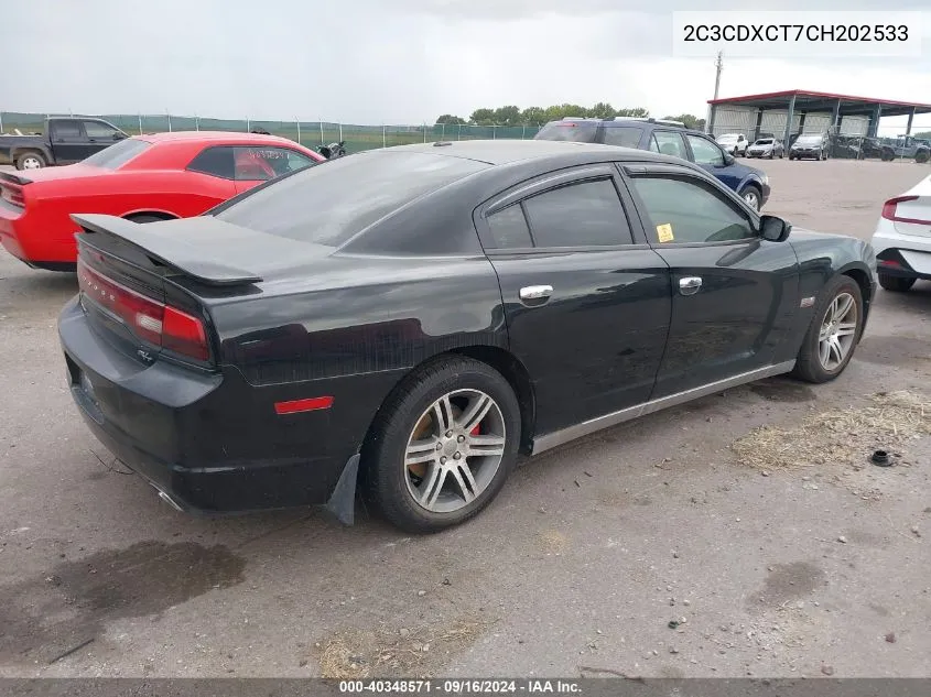 2012 Dodge Charger R/T VIN: 2C3CDXCT7CH202533 Lot: 40348571