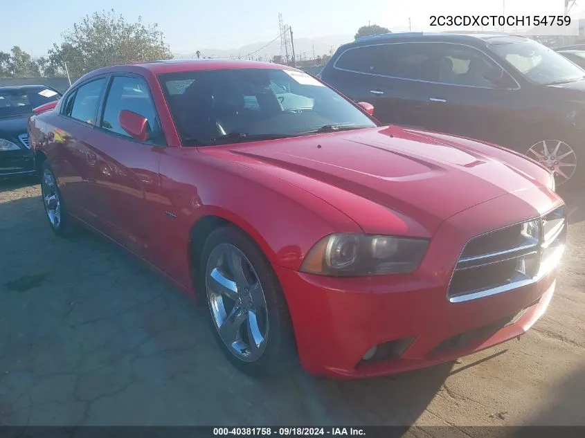 2C3CDXCT0CH154759 2012 Dodge Charger R/T