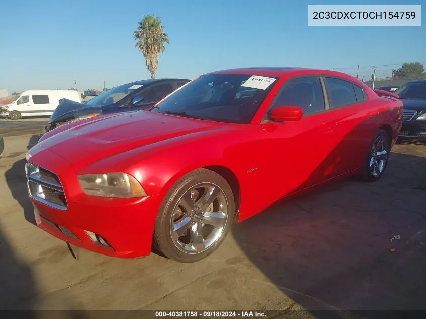 2C3CDXCT0CH154759 2012 Dodge Charger R/T