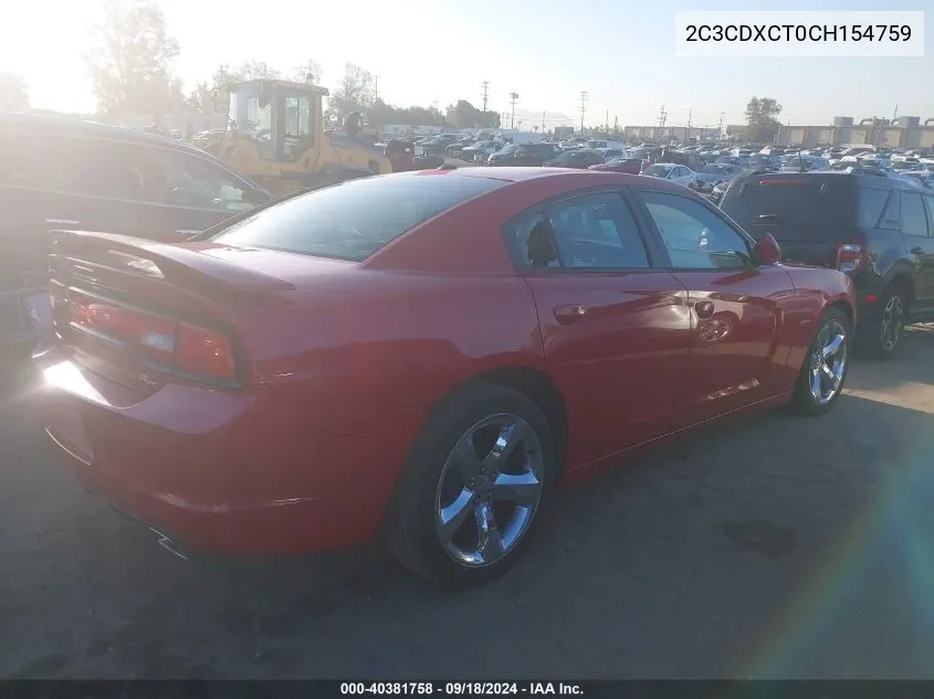 2C3CDXCT0CH154759 2012 Dodge Charger R/T