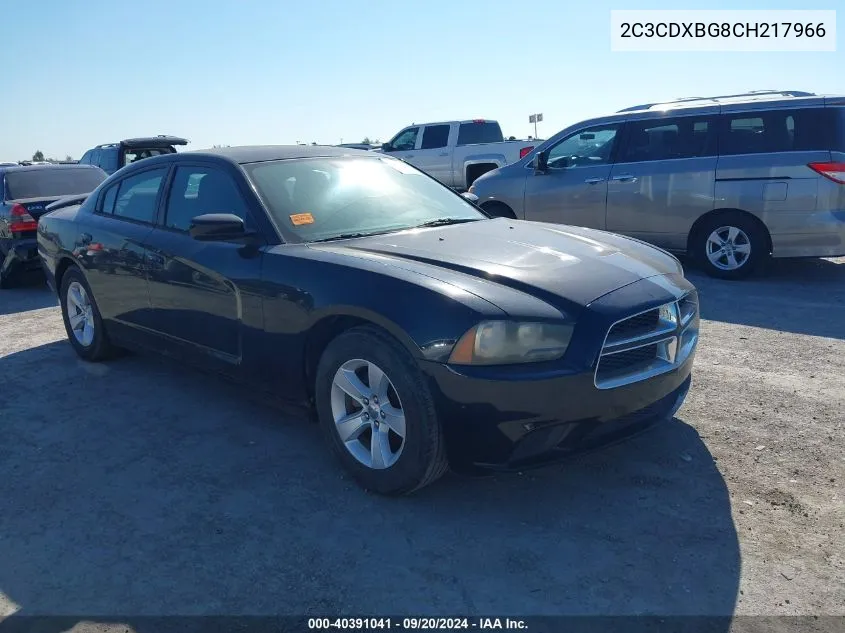 2012 Dodge Charger Se VIN: 2C3CDXBG8CH217966 Lot: 40391041