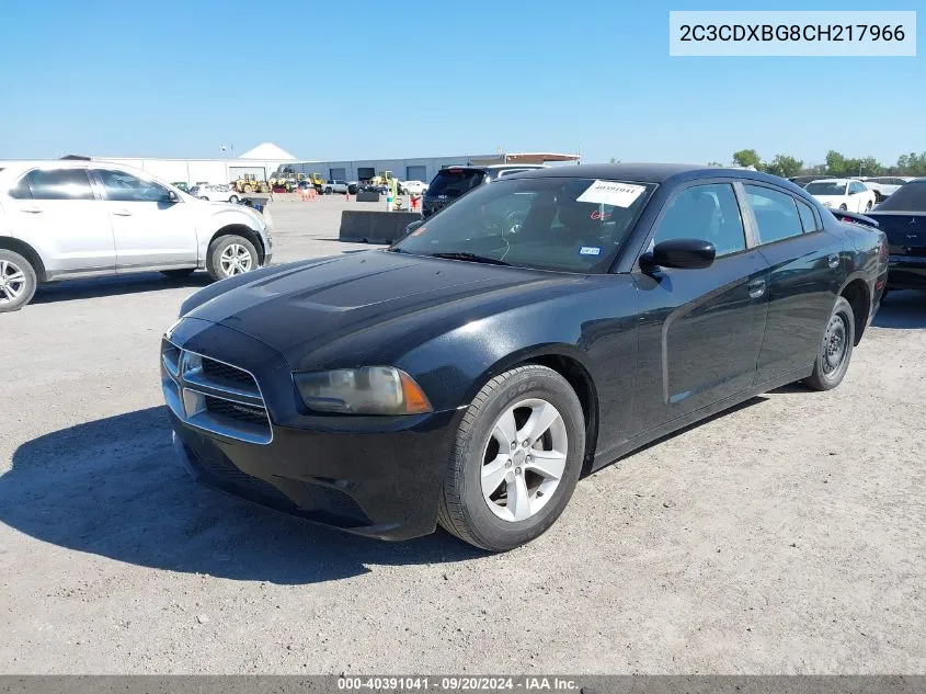 2012 Dodge Charger Se VIN: 2C3CDXBG8CH217966 Lot: 40391041