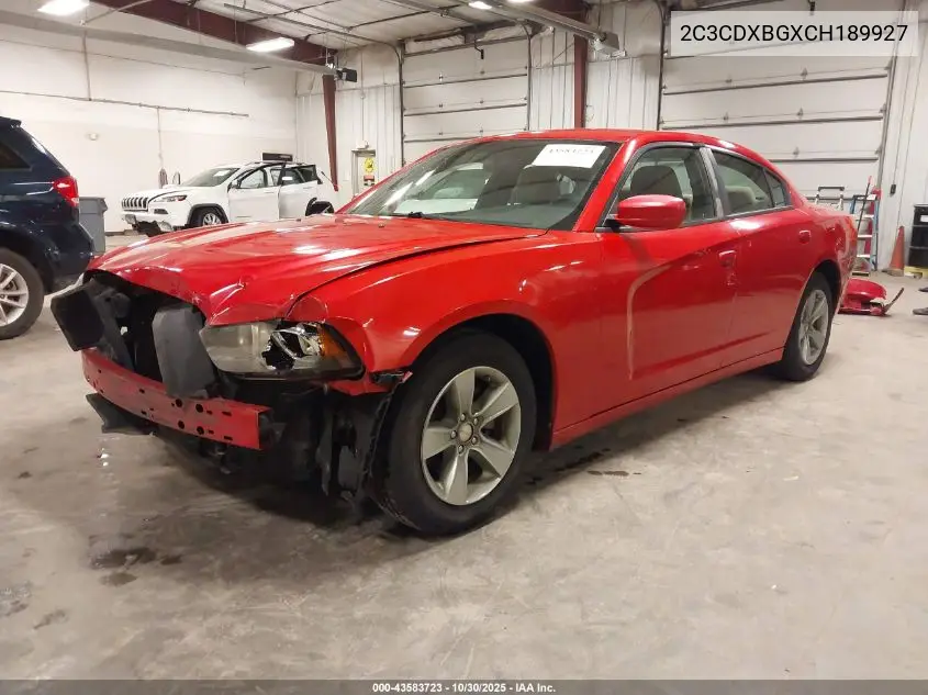 2C3CDXBGXCH189927 2012 Dodge Charger Se