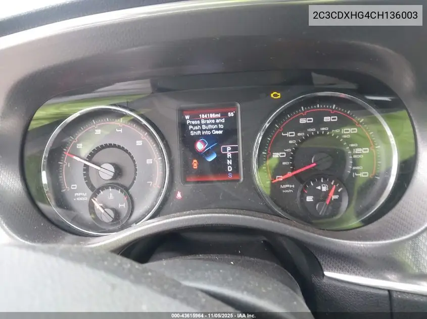 2C3CDXHG4CH136003 2012 Dodge Charger Sxt