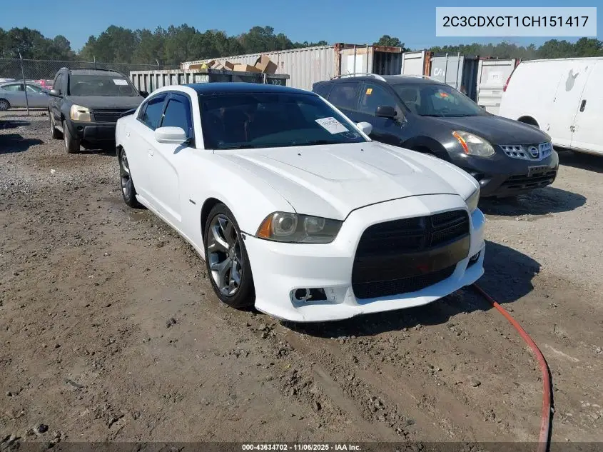 2C3CDXCT1CH151417 2012 Dodge Charger R/T