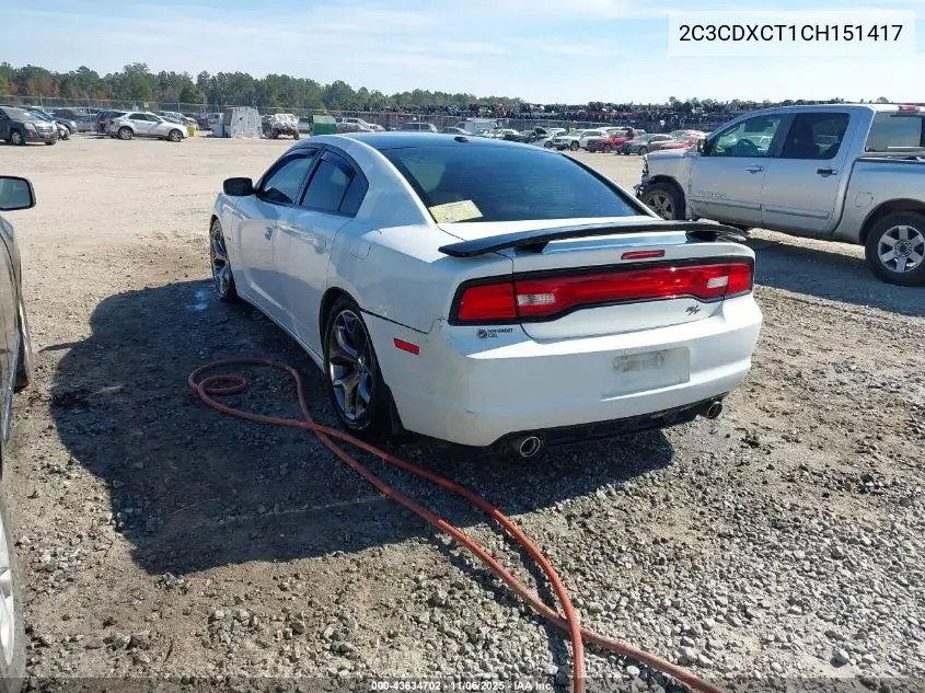 2C3CDXCT1CH151417 2012 Dodge Charger R/T