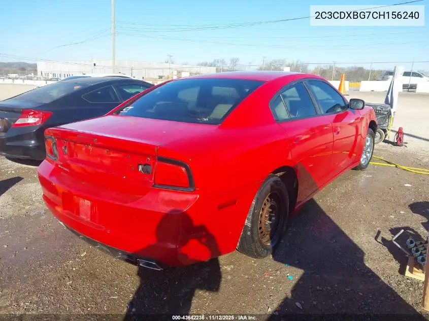 2C3CDXBG7CH156240 2012 Dodge Charger Se