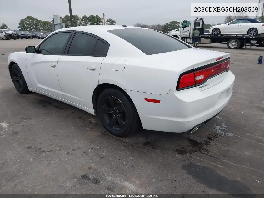 2C3CDXBG5CH203569 2012 Dodge Charger Se