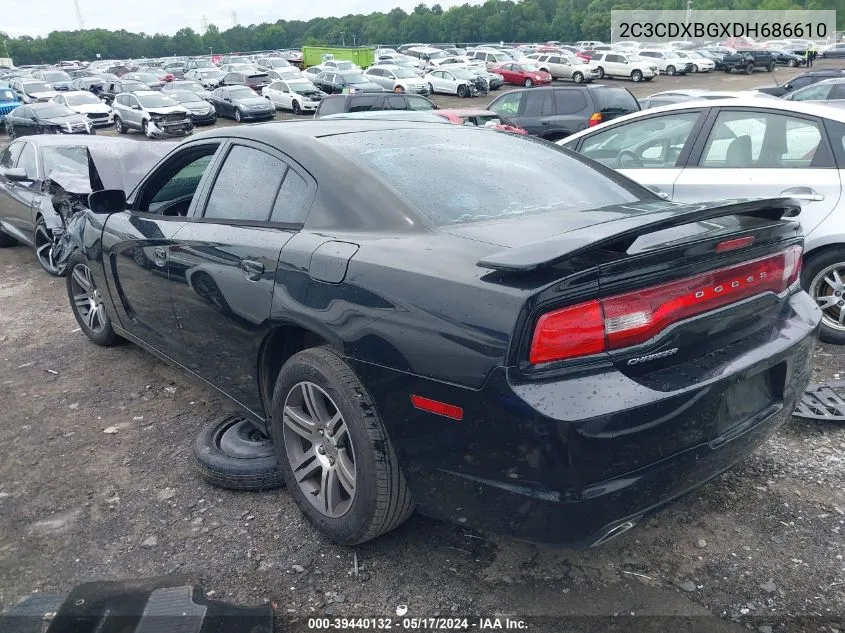 2013 Dodge Charger Se VIN: 2C3CDXBGXDH686610 Lot: 39440132