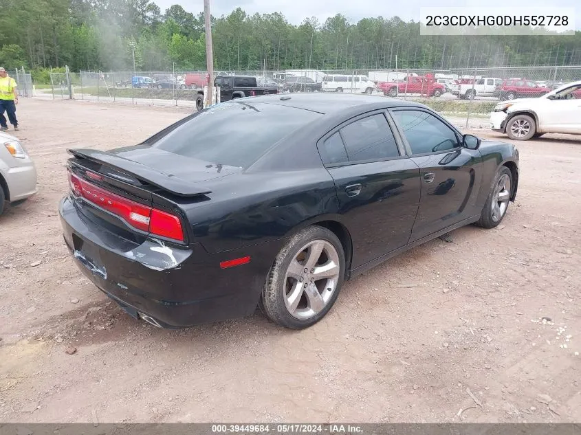 2013 Dodge Charger Sxt VIN: 2C3CDXHG0DH552728 Lot: 39449684