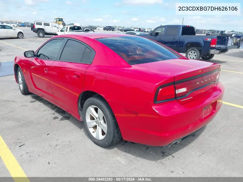 2013 Dodge Charger Se VIN: 2C3CDXBG7DH626106 Lot: 39452293