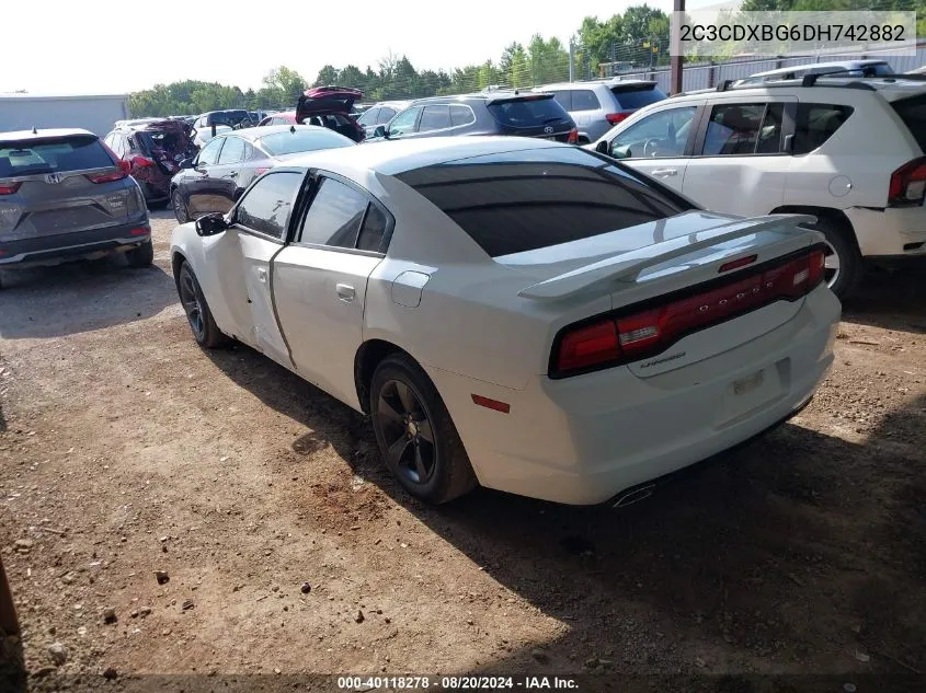 2013 Dodge Charger Se VIN: 2C3CDXBG6DH742882 Lot: 40118278