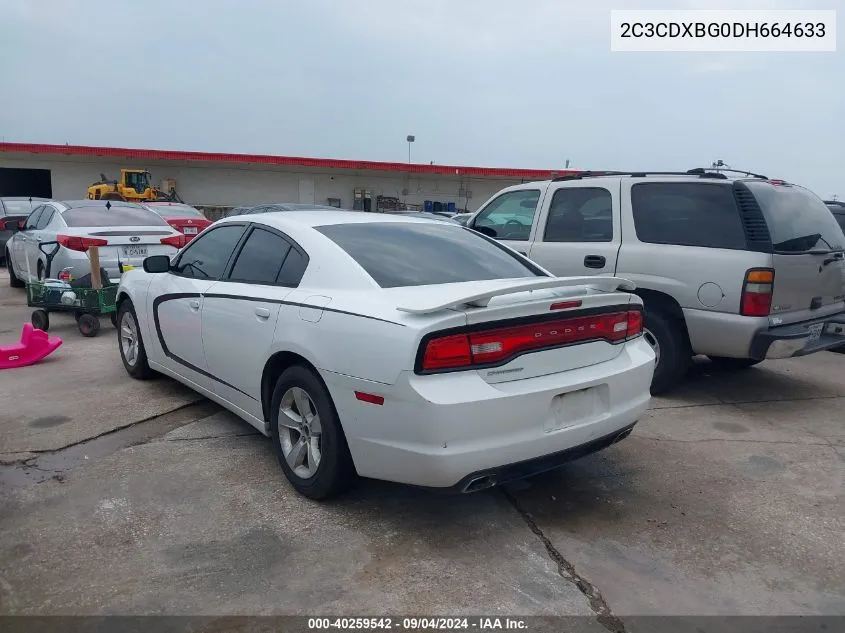 2013 Dodge Charger Se VIN: 2C3CDXBG0DH664633 Lot: 40259542