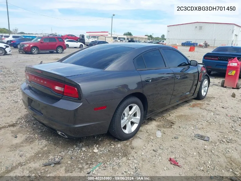 2013 Dodge Charger Se VIN: 2C3CDXBG3DH701450 Lot: 40285993