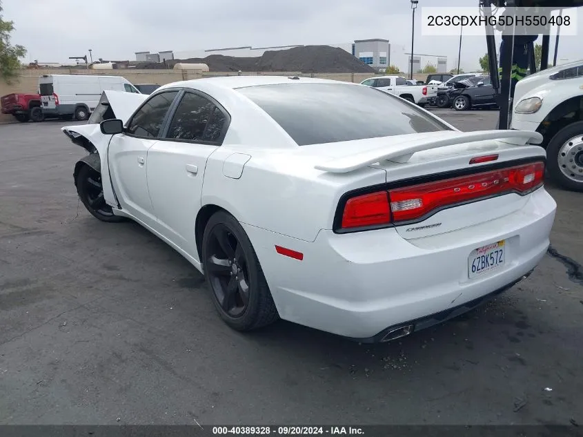 2013 Dodge Charger Sxt Plus VIN: 2C3CDXHG5DH550408 Lot: 40389328