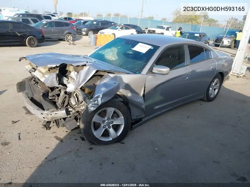 2C3CDXHG0DH593165 2013 Dodge Charger Sxt