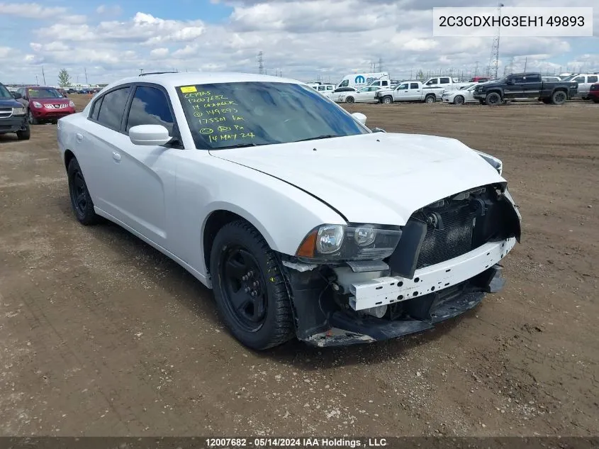 2C3CDXHG3EH149893 2014 Dodge Charger Sxt