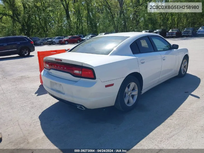 2014 Dodge Charger Se VIN: 2C3CDXBG5EH258980 Lot: 39273084