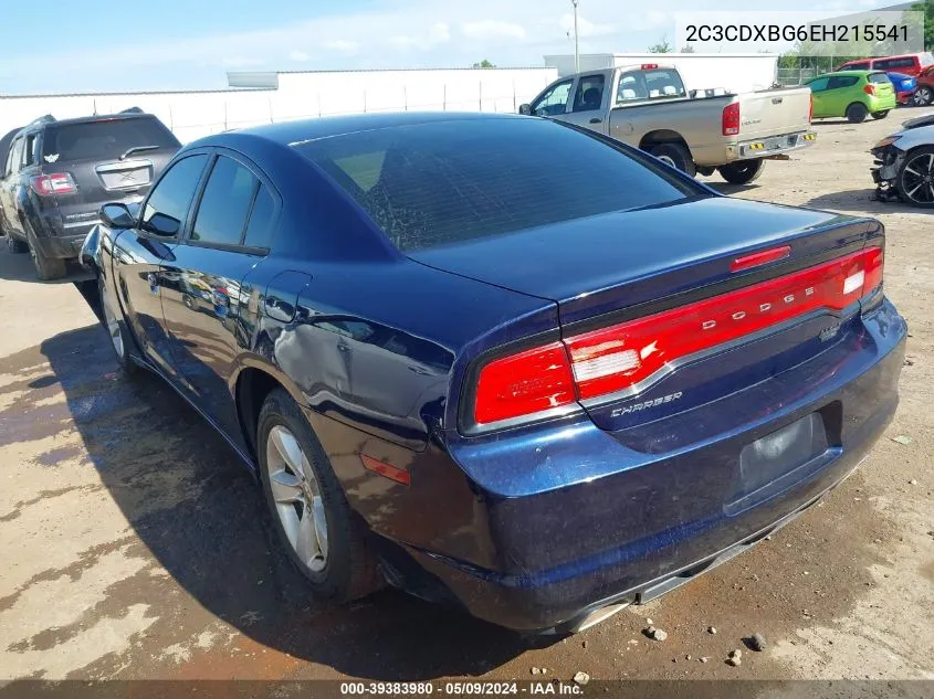 2014 Dodge Charger Se VIN: 2C3CDXBG6EH215541 Lot: 39383980