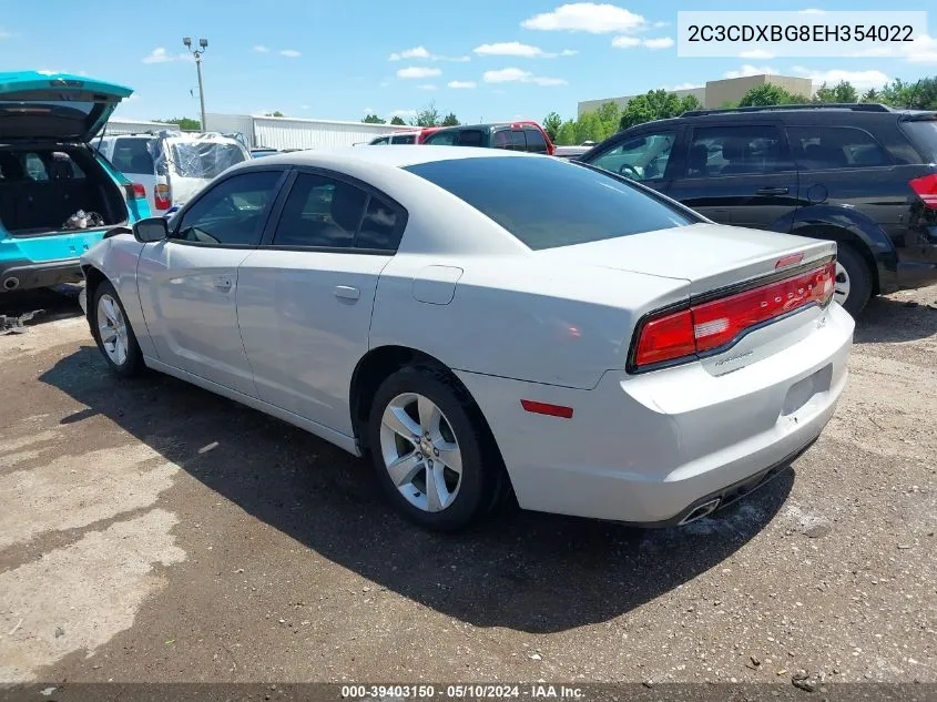 2014 Dodge Charger Se VIN: 2C3CDXBG8EH354022 Lot: 39403150