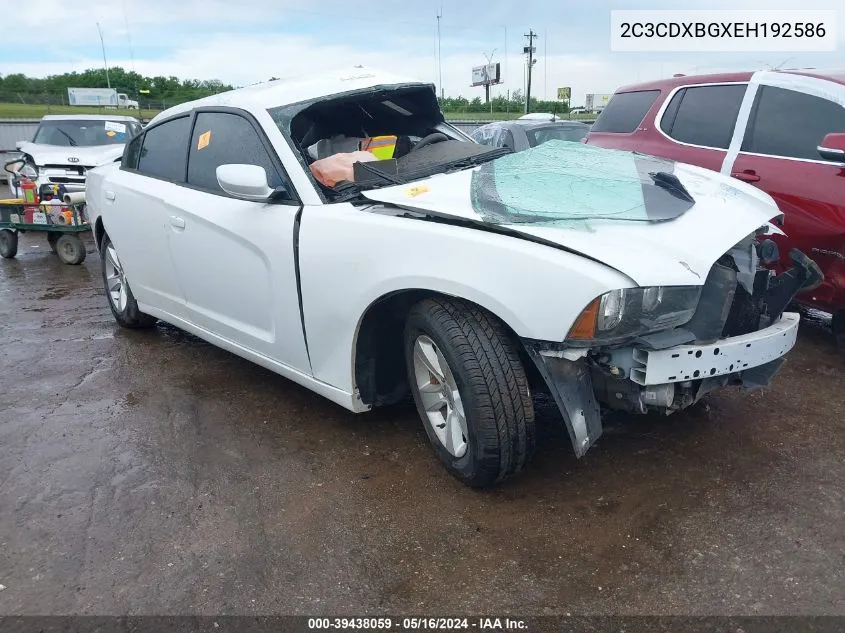 2014 Dodge Charger Se VIN: 2C3CDXBGXEH192586 Lot: 39438059