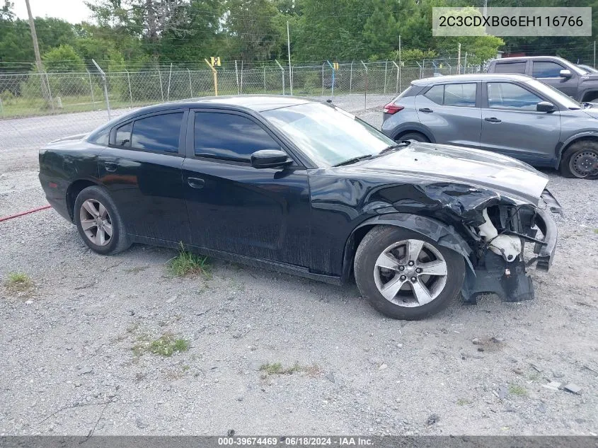 2014 Dodge Charger Se VIN: 2C3CDXBG6EH116766 Lot: 39674469