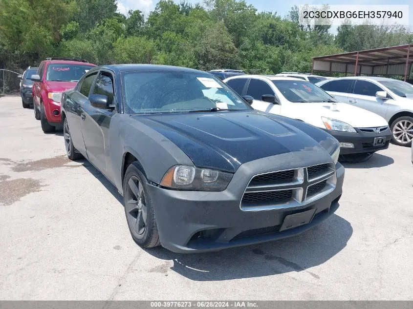 2014 Dodge Charger Se VIN: 2C3CDXBG6EH357940 Lot: 39776273