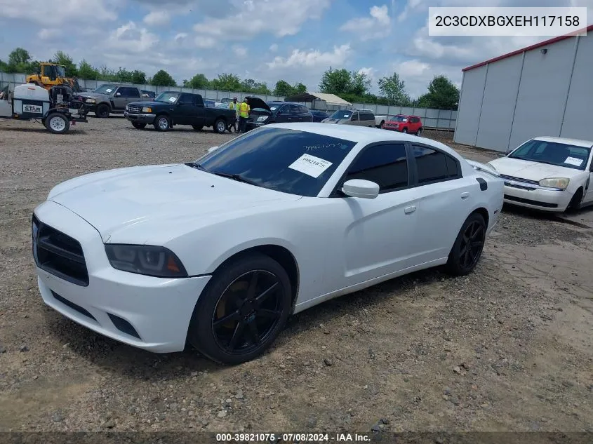 2014 Dodge Charger Se VIN: 2C3CDXBGXEH117158 Lot: 39821075